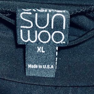 Clara Sun Woo Black Palazzo Side Slit Ankle Pant